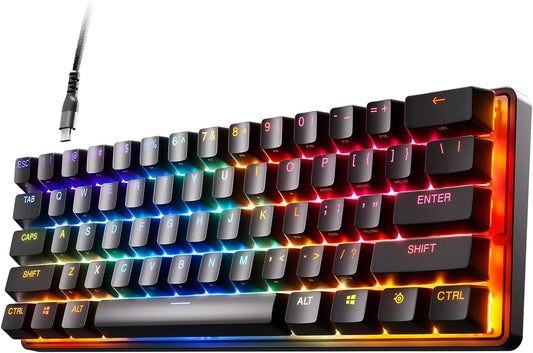 Apex Pro Mini Hypermagnetic Gaming Keyboard – Adjustable Actuation – Compact 60% Form Factor – RGB – PBT Keycaps – USB-C​