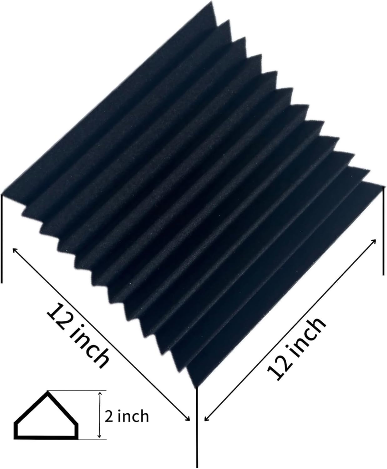 24 Pack Soundproof Wall Panels,Sound Absorbing for Studio, 12"*12"*2" Inch Acoustic Panels, High-Density Fireproof Sound Proof Panels for Walls(Black/Blue)