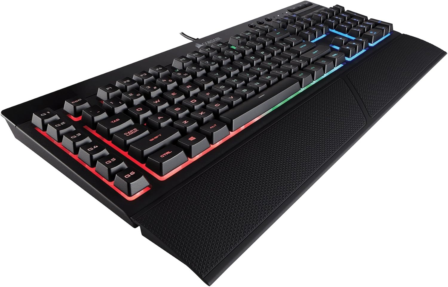 K55 CORE RGB Membrane Wired Gaming Keyboard – Quiet, Responsive Switches – Spill Resistance – Ten-Zone RGB – Media Keys – Icue Compatible – QWERTY NA – PC, Mac – Gray