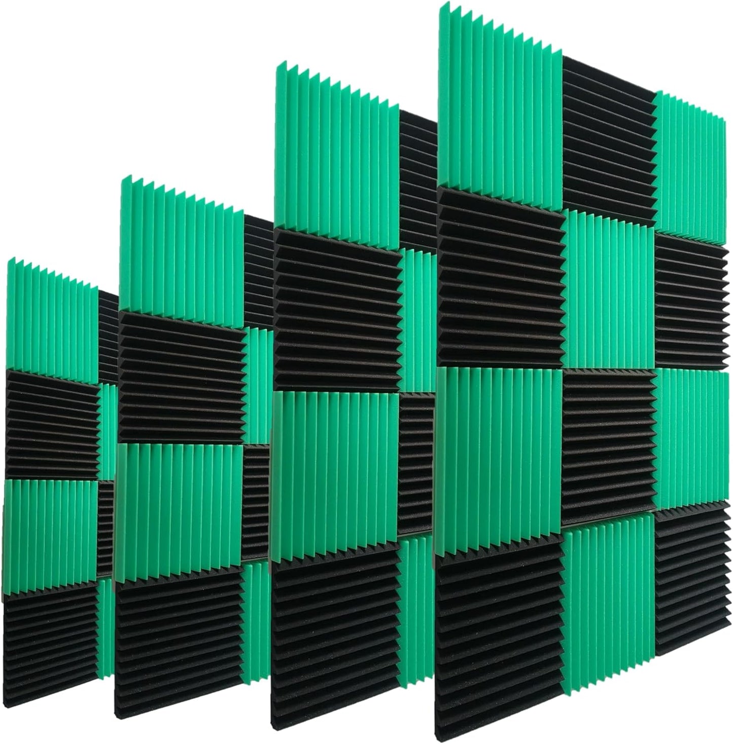 24 Pack Soundproof Wall Panels,Sound Absorbing for Studio, 12"*12"*2" Inch Acoustic Panels, High-Density Fireproof Sound Proof Panels for Walls(Black/Blue)