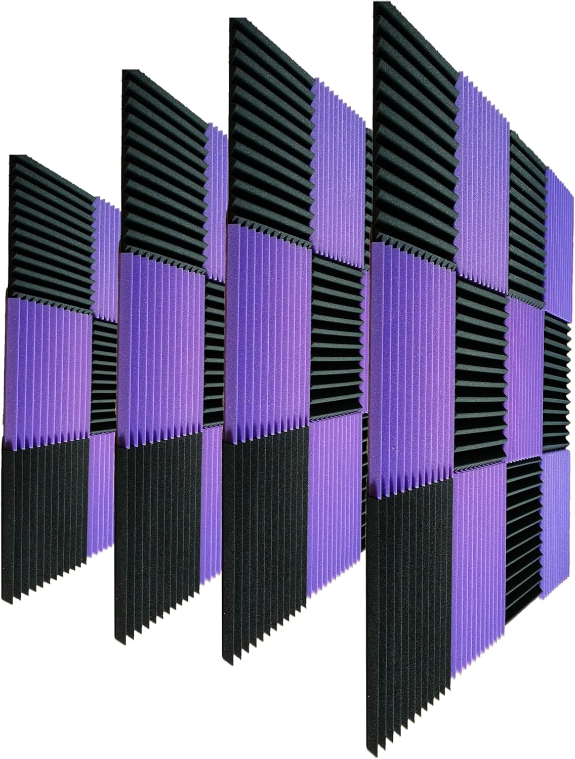 24 Pack Soundproof Wall Panels,Sound Absorbing for Studio, 12"*12"*2" Inch Acoustic Panels, High-Density Fireproof Sound Proof Panels for Walls(Black/Blue)